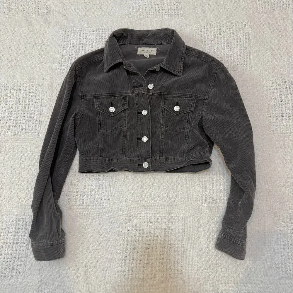 Pacsun XS S corduroy cropped trucker jacket coat C 2996